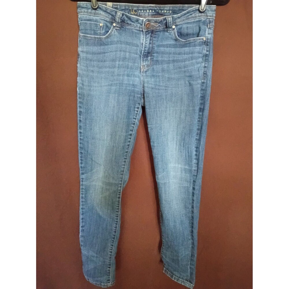 LC Lauren Conrad Women's Size 8 Blue Mid-Rise Skinny Jeans